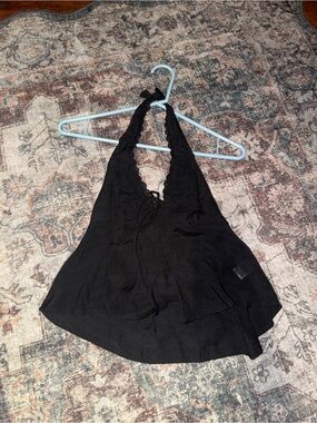 PacSun Black Halter Neck Lace-Up Tank Top